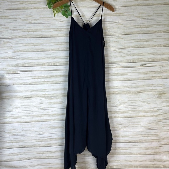 Modcloth Black Handkerchief Hem Strappy Maxi Dress - Picture 2 of 5
